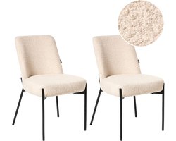 Set van 2 stoelen MALIN Bouclé Lichtbeige