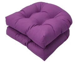 Set van 2 stoelkussens, 48 ​​x 48 cm, zitkussen voor stoelen, zitkussen voor banken in huis en tuin, binnen, buitenkussen voor eetkamerstoel of keuken,Paars