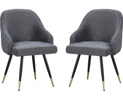 Set van 2 stoffen stoelen "Harmony" - 54 x 57 x 90 cm - Grijs