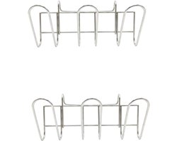 Set van 2 stuks hangend RVS bekerrek, roestvrijstalen ophangrek voor glazen en drinkbekers, keuken opberg- en afdruiprek voor onder kasten en kastenplanken