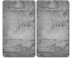 SET van 2 STUKS Multi glazen Snijplanken, gesatineerd glas | Multiglas Snijplanken set | Snijplank keukenblad | Snijplank van veiligheidsglas | 2 Kookplaat afdekplaten | Afmetingen: 52 x 30 x 0,8 Cm. | Kleur: BETON (2 Stuks)