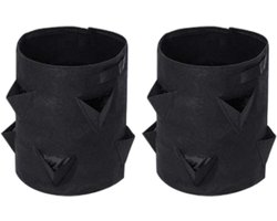 Set van 2 stuks - Planten groeizak - 35x45 CM - Kweekzak - Groeipot - Plantenzak - Duurzaam - Herbruikbaar - Zwart - Bloempot - Tuinieren - Plantenmand - niet-geweven stof