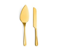 Set van 2 – Taartschep & Mes – XL - L29,5 x B7,1 CM – Goudkleurig – RVS (vaatwasser bestendig)