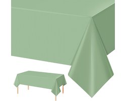 Set van 2 Tafelkleden in Olijfgroen (137x274 cm) – Waterafstotend, Effen Kleur, Geschikt voor Feesten en Dagelijks Gebruik