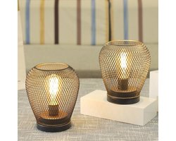 Set van 2 Tafellampen op Batterijen - LED Edison-Stijl Accentlamp voor Slaapkamers, Feestjes en Buiten