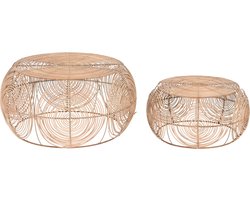 Set van 2 tafels DKD Home Decor 80 x 80 x 40 cm Lichtbruin