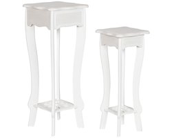 Set van 2 tafels Home ESPRIT Wit 30 x 30 x 76,5 cm