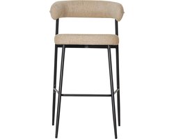 Set van 2 THEA barkrukken in gevlekte gele stof