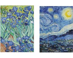 Set van 2 theedoeken - kunst collectie - Van Gogh - Irissen - Starry Night - 100 % katoen 50 x 70 cm