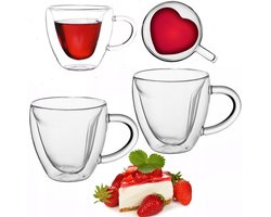Set van 2 Thermische Glazen met Hartjes - 250ml