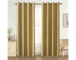 Set van 2 Thermische Verduisterende Gordijnen met Linnenstructuur - Geluidsisolatie en Energiebesparend