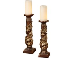 Set van 2 Traditionele Kandelaars met Gouden Details