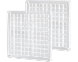 Set van 2 transparante acryl tentoonstellingsdozen met 100 vakken, multifunctionele opbergdozen voor sieraden en verzamelobjecten
