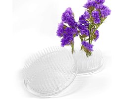 Set van 2 Transparante Plastic Bloemenvazen met Pin voor Bloemarrangementen 70mm - Perfect voor Bloemschikken, Creatieve Decoratie en Tuinaccessoires