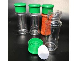 Set van 2 transparante zout en peper strooiers voor kruiden en dressings