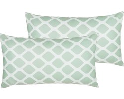 Set van 2 tuinkussens KALAMOS Geometrisch patroon 40 x 70 cm Mintgroen
