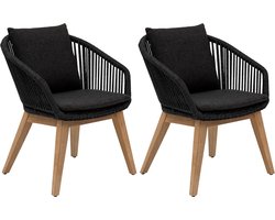 Set van 2 Tuinstoelen incl. zitkussen | HOUT FSC® GECERTIFICEERDE | teakhouten | meubels tuinmeubelen | tuinstoel | teakhouten stoel