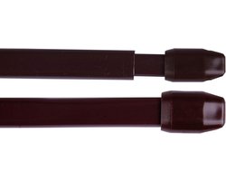 Set van 2 Uittrekbare Gordijnroedes / Vitragestangen Bruin (80-120 cm) - Inclusief Ophanghaken