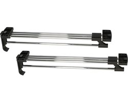 Set van 2 Uittrekbare Kledingroedes voor Garderobekast - 350 mm - Robuust en Zilver