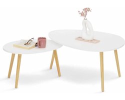 Set van 2 uittrekbare salontafels Gaia gelakt Scandinavisch wit