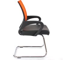Set van 2 vergaderstoelen Ancona, bezoekersstoel, kunstleer MVG-gecertificeerd ~ oranje