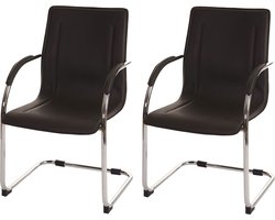 Set van 2 vergaderstoelen Samara, bezoekersstoel sledemodel ~ bruin