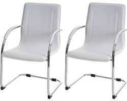 Set van 2 vergaderstoelen Samara, bezoekersstoel sledemodel ~ wit