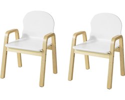 Set van 2 verstelbare kinderstoelen - kinderzitplaats - in hoogte verstelbare stoelen - stevige multiplex constructie - comfortabele armleuningen en rugleuning - 40 cm x 53 cm x 32 cm