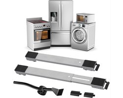 Set van 2 Verstelbare Transportrollers - Onderstel voor Wasmachine en Koelkast - 24 Wielen met Remmen - Antislip en Trillingsdempend - 150 kg per Stuk