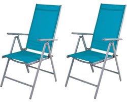 Set van 2 verstelbare tuinstoelen met hoge rugleuning - inklapbaar en weerbestendig