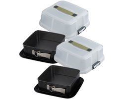 Set van 2 Vierkante scharniervormen met deksel 23 cm Zenker Bake Click and Go