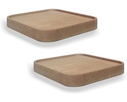 Set van 2 vierkante wandplanken met zwevend design voor decoratie