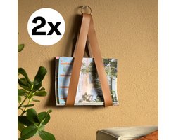 Set van 2 Vinyl en Tijdschriftenhouders | Lectuurbakken voor aan de muur wand | Magazinehouder / Tijdschriftenrek | Lectuurmand / Lectuurrek / Boekenrek / LP houder aan de muur | Platenhouder / ophangen ophangsysteem | Magazine Tijdschriftenhouder