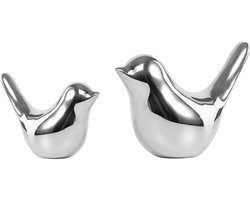 Set van 2 Vogel Beeldjes van Keramiek, Decoratie voor Woonkamer, Sculpturen voor Tafel en Bureau, Modern en Stijlvol
