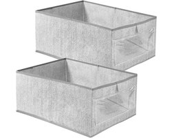 Set van 2 Vouwbare Opbergdozen voor Kleding, Boeken en Speelgoed met Doorzichtig Venster, 44 x 30 x 20 cm, Ideaal voor Kasten en Organisatie