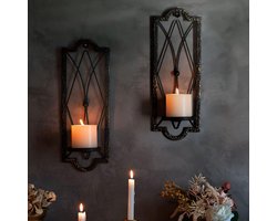 Set van 2 Wandkandelaars - Rustieke Metalen Woondecoratie