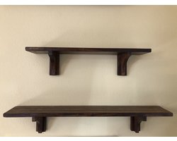Set van 2 WANDPLANKEN - massief houten planken klassiek model - vintage