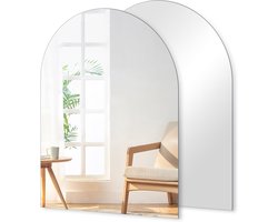 Set van 2 Wandspiegels 40 x 30 cm - Plakbare Randloze HD Glazen Spiegels voor Badkamer, Kledingkast en Slaapkamer