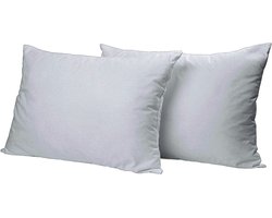 Set van 2 warme en zachte flanellen kussenslopen (kussensloop) effen GRIJS (heel lichtgrijs) FLANEL voor standaard hoofdkussen (op bed) 60 x 70 cm (aangenaam beddengoed winter, cadeau Sint & Kerst!)