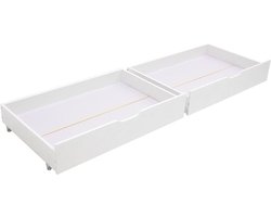 Set van 2 witte opberglades voor bed