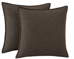 Set van 2 Zachte Decoratieve Kussenhoezen voor Bank of Slaapkamer, Donker Taupe, 65 x 65 cm