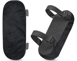 Set van 2 Zachte Geheugen Schuim Armleuningen voor Bureaustoel - Rolstoel Armsteun Pads voor Elleboog en Onderarm Drukverlichting - Armsteunpillow Cushions voor Bureaustoel Gamingstoel (Zwart)