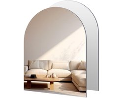 Set van 2 Zelfklevende Boogspiegels voor Badkamer, 40×30cm, Frameloos Wanddecoratie, Perfect voor Woonkamer, Gastentoilet en Slaapkamer, DIY Interieurdecoratie
