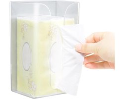 Set van 2 zelfklevende wanddispensers voor handdoeken - Praktische opbergbox zonder boren - Wandhouder voor badkamer, keuken, kantoor - Handig en ruimtebesparend