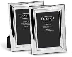 Set van 2 Zilveren Fotolijsten 10x15 cm - Anti-aanslag met Fluweel Achterkant