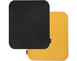 Set van 2 zitkussens - vilt, zitkussen, omkeerbaar kussen, hoekbank, vilt, stoelkussens voor huis en tuin - Grijs, Geel