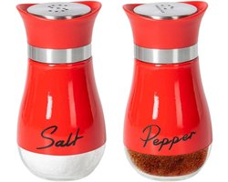 Set van 2 Zout- en Peperstrooiers 118 ml met Glazen Bodem en Roestvrijstalen Deksel