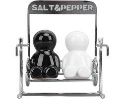 Set van 2 Zout- en Peperstrooiers Keramiek en RVS Moderne Tafeldecoratie