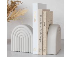 Set van 2 Zware, Stijlvolle Betonnen Boekensteunen voor Organisatie en Decoratie