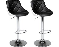 Set van 2 zwart-witte barkrukken JASPER